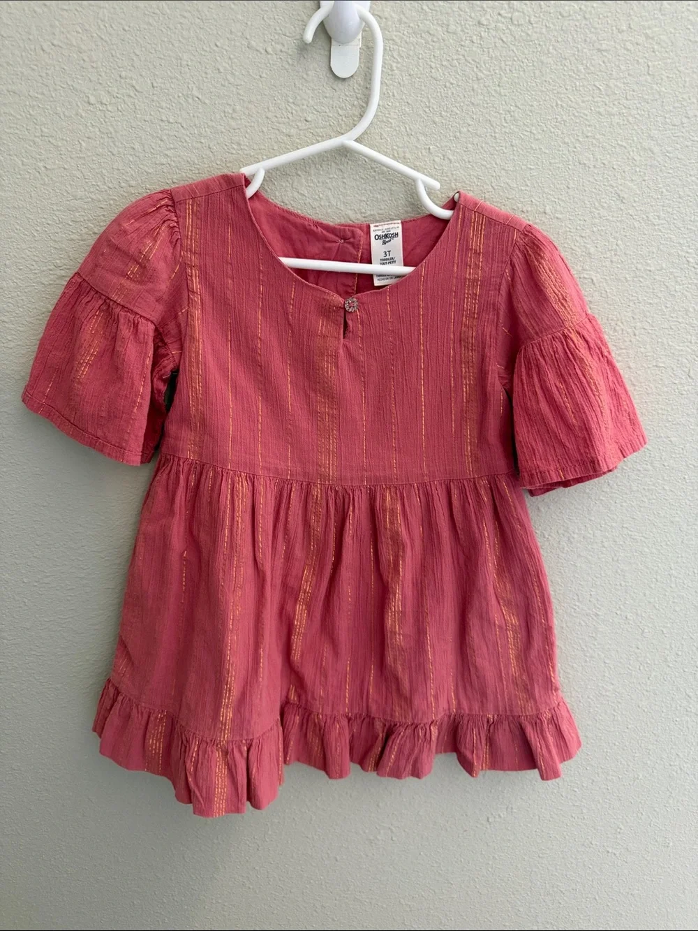 OshKosh B'gosh Pink Peplum Top with Shimmer Stripes